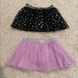 Bundle of two girls tulle skirts, 2t/24 months, one black, one purple
